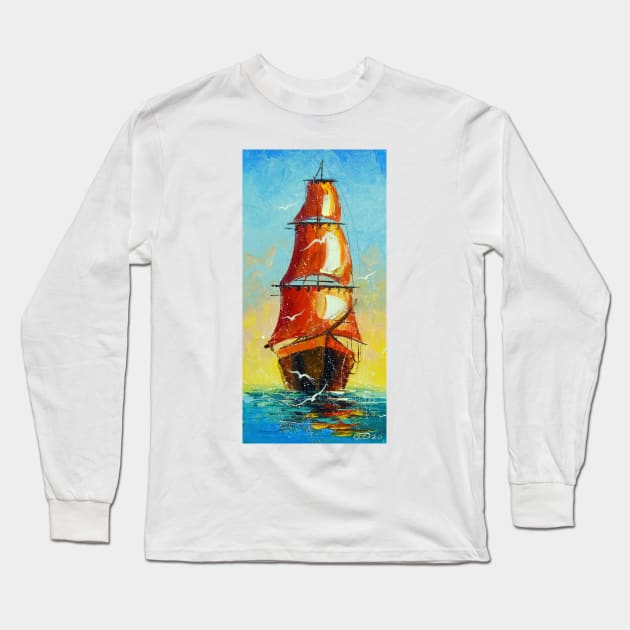 Scarlet sails Long Sleeve T-Shirt by OLHADARCHUKART